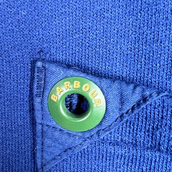 BARBOUR Laundryman Blue Crewneck long sleeve shirt Large - Picture 7 of 8